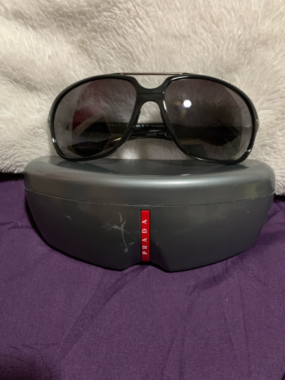 Vintage Prada Linea Rossa SPS 07M Polarized Sunglasses - Black/Grey 1AB-5W1